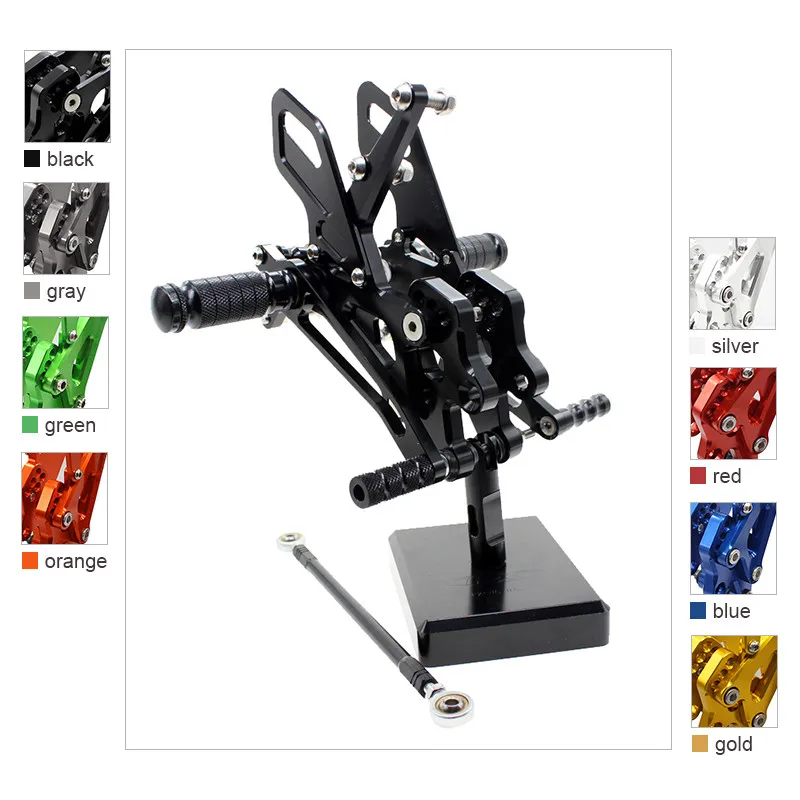 

CNC Adjustable Aluminum Motorcycle Footrest Footpeg Pedal Foot Peg Rear Set For Kawasaki ZX10R ZX-10R 2004-2005