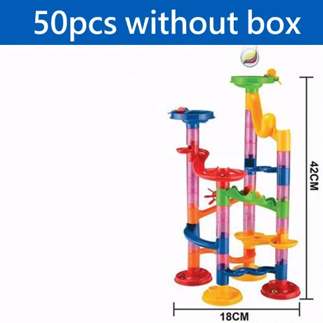 29-105 шт мраморные гоночные пробежки трубопровода блоки игрушки для детей DIY пластмассовый лабиринт шары трек строительные блоки игрушки - Цвет: 50pcs no box