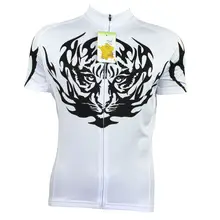 Alien спортивная одежда рисунок головы тигра мужские короткий рукав велосипедные майки белый Быстросохнущий велосипедный костюм Размер XS-5XL