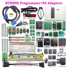 RT809H EMMC-NAND флэш USB программист+ 55 предметов BGA48 BGA64 BGA169 TSOP56 SOP44-DIP44 все адаптеры с EDID Cble+ ручка