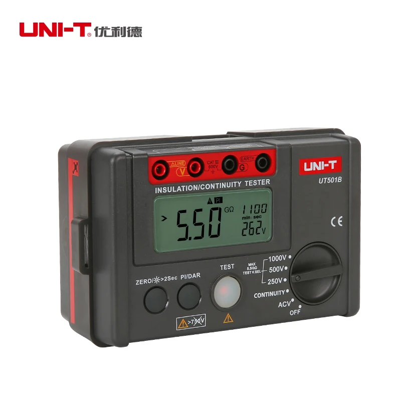 UNI-T UT501B тестер изоляции сопротивление изоляции AC напряжение PI DAR метр 250 В/500 В/1000 в 0%~ 10% дисплей количество 2000