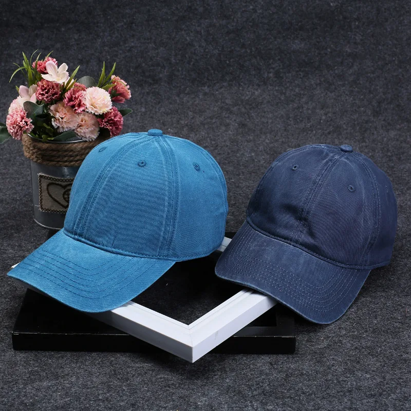 

2019 New Korean version of the old denim cloth baseball hat washed cap female light board couple curved hip hop hat tide cap