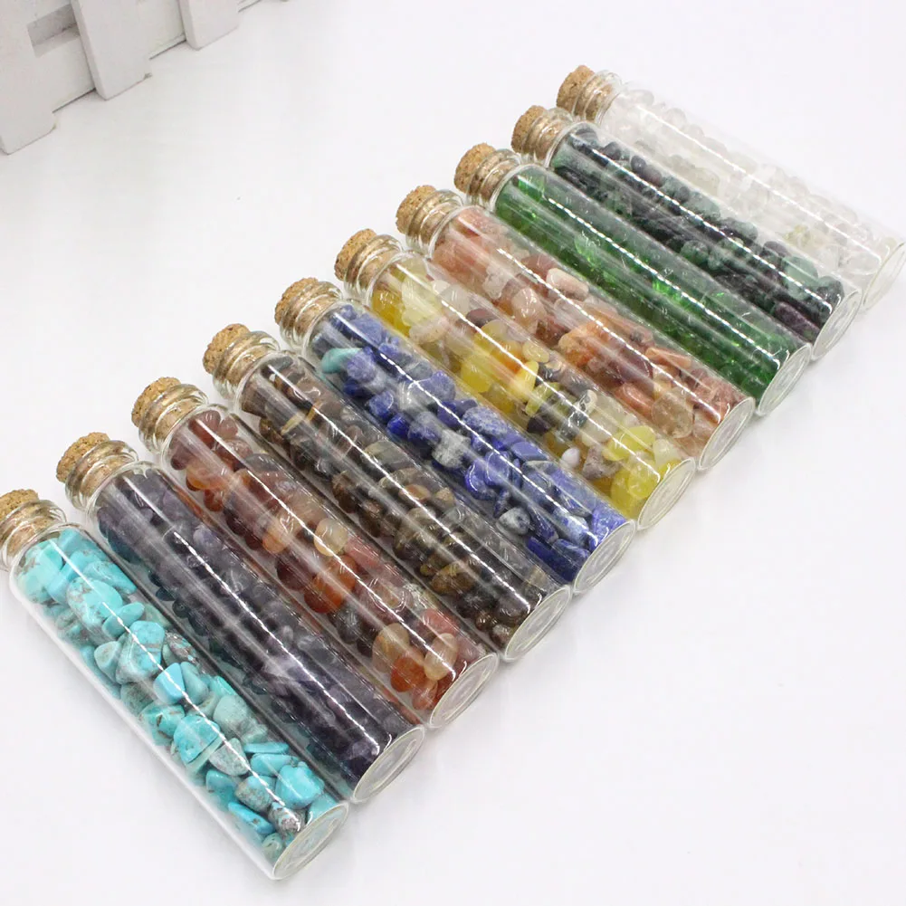 

1 Set Glass Bottle 10ml Natural Stone Decoration Gift for Home Wedding Party TN99