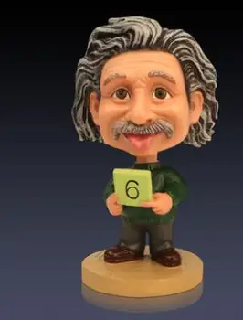 

Famous resin crafts Einstein cartoon doll cute car shaking head doll sculpture crafts statue