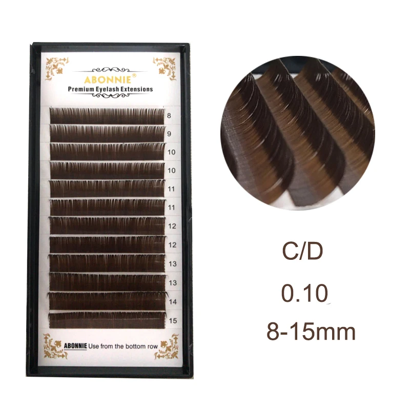 0.07/0.10 C D False Eyelashes Individual Eyelash Extension Color Fake Eye Lashes Mink Eyelash Extension real Dark Brown