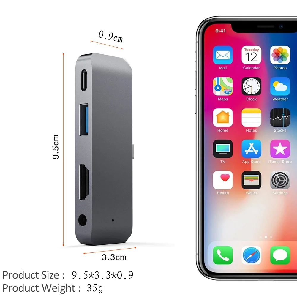 New Style  usb c to HDMI PD 3.5 Audio Dock For Ipad Pro hub 2018