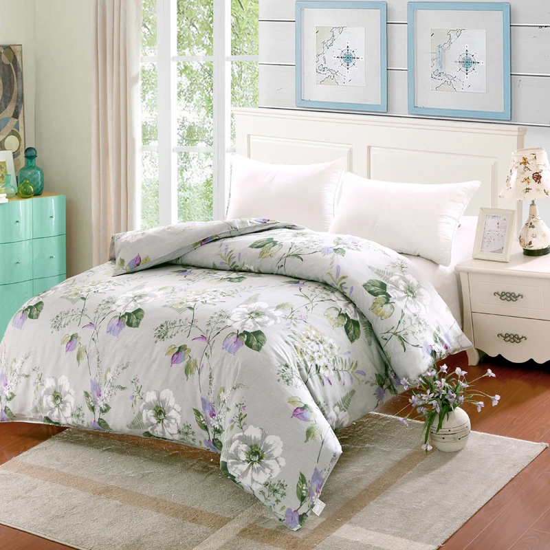 Американский стиль синий цветок взрослый пододеяльник хлопок Король Королева Полный размер простой плед одеяло чехол для кровати высокое качество