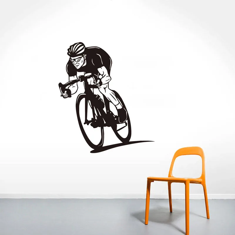 Велосипедисты катаются на велосипеде виниловые наклейки стену интересный цикл