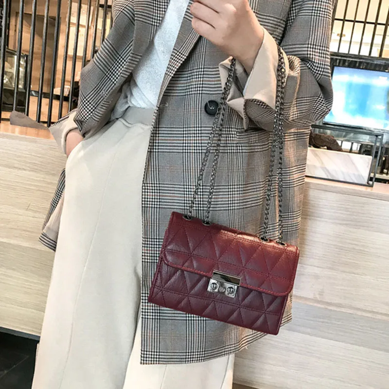 Women Winter Hot INS Popular Chain Shoulder Bags Fashion Travel Female Flap Mini Handbag PU Ladies Design Messenger Bolsa SS3481 (14)