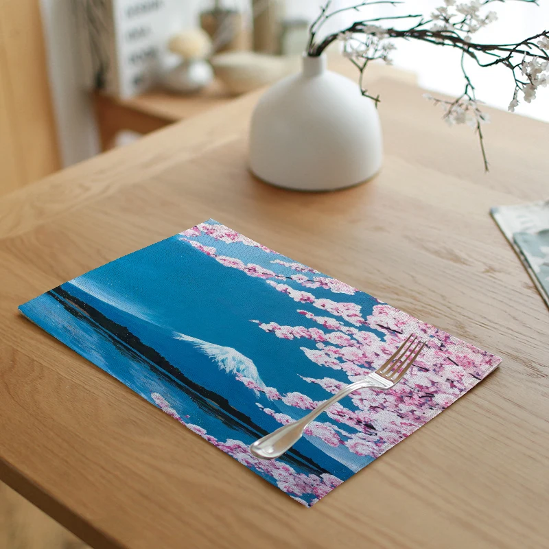 Весенние цветные растения Скатерть прямоугольная японские цветы чайное полотенце Слива losom льняная ткань салфетки хлопок кухонное полотенце s