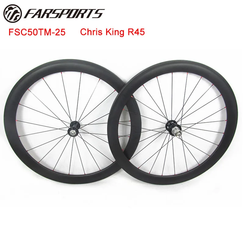 Farsports трубчатые полностью Углеродные колеса 50 мм Глубина x 25 ширина для