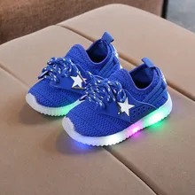 Led Shoes Kids Mesh Breathable Sneakers For Children 2019 Spring New Kids Shoes Girls Luminous Sneakers Children