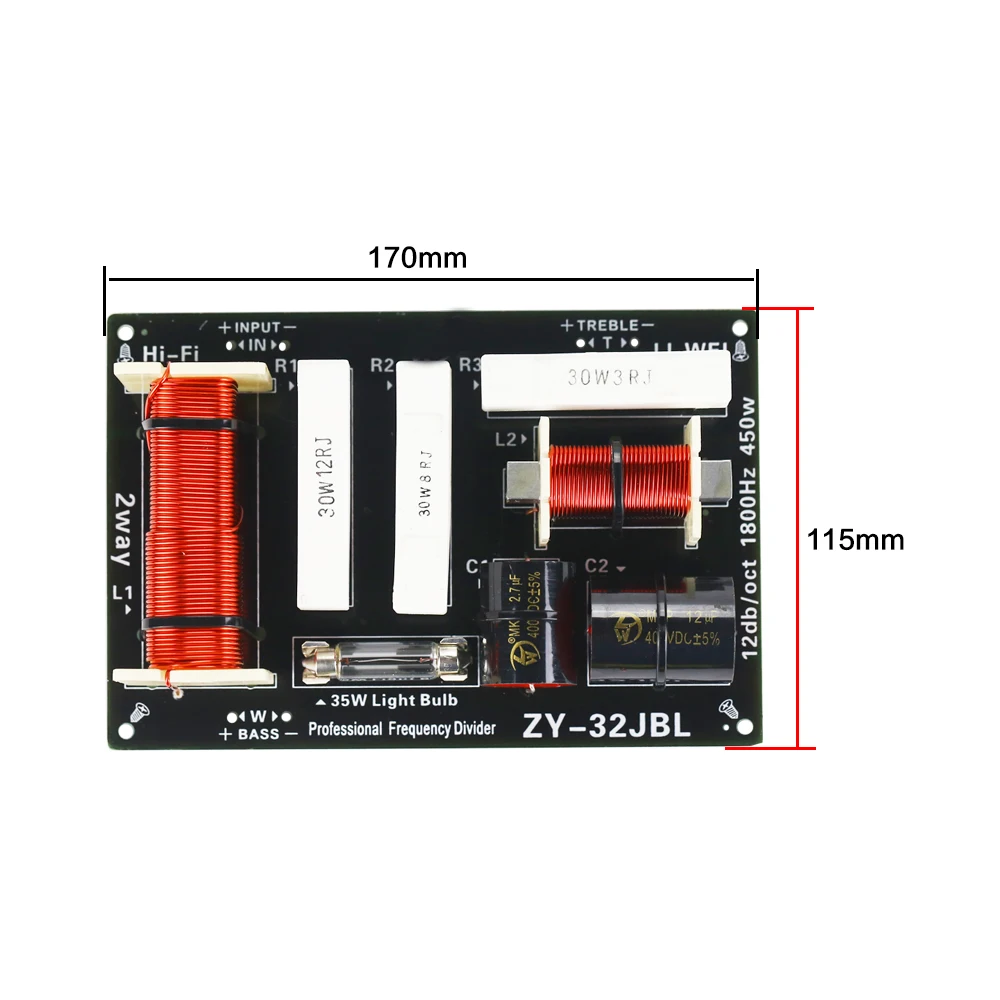 GHXAMP 450W Динамик s кроссовер 1,8 кГц твитер бас 2 Way делитель 4-8Ohm двухстороннее этап Динамик специальный делитель частоты 1 шт