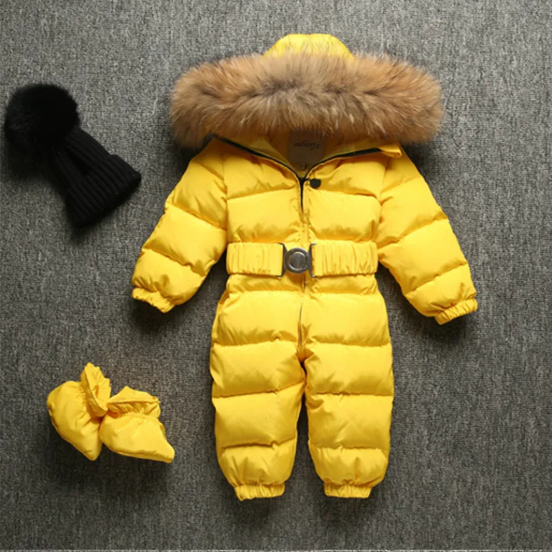  Winter Baby Overalls Clothes Newborn Duck Down Warm Romper for Girls Snowsuit Infant Boy Coat Snow 