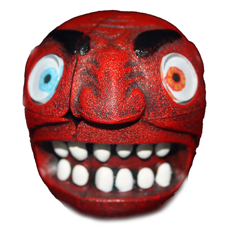 Neo Cube CarniRedDevil 2x2x2, голова демона, волшебный куб, голова дьявола красного цвета, черные клыки, забавная голова призрака, волшебный куб, Рождественский подарок - Цвет: Red devil head