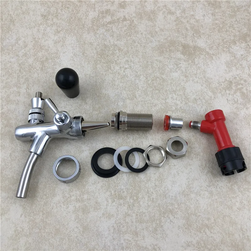 

Beer tap faucet Adjustable Flow Controller Chrome Plating With Quick Adapter and Liquid Pin Lock Disconnect fit Cornelius keg