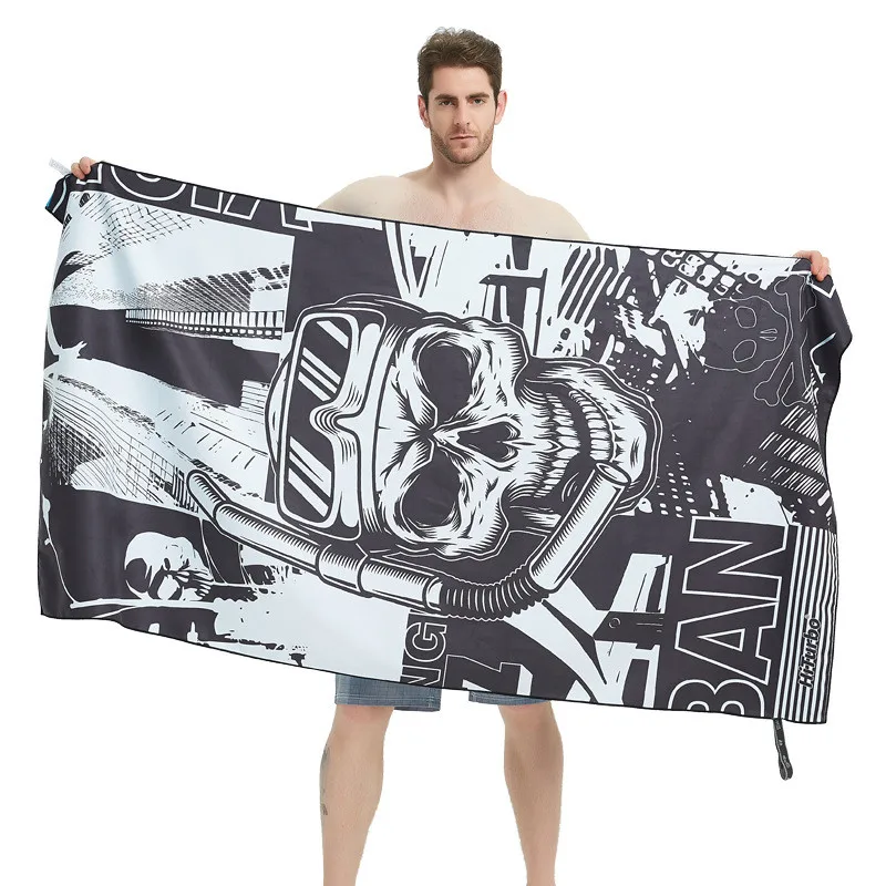 Billig Große größe Bad Handtuch Persönlichkeit männer Frauen Strand Handtuch Yoga Rechteck Gedruckt Mikrofaser Handtücher Quick Dry Sport handtuch