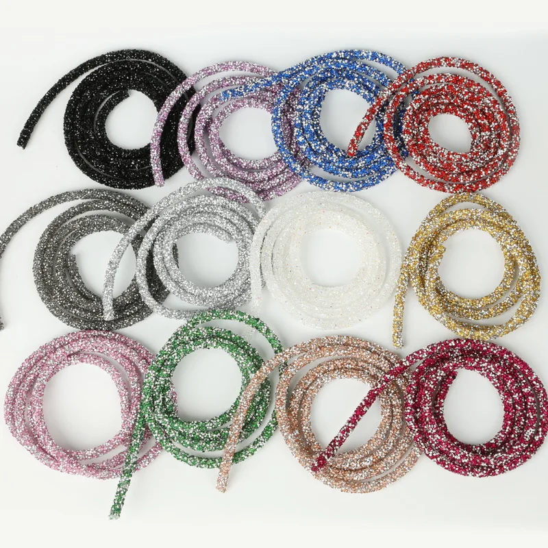 

3meter/roll Diameter 7mm Soft Tube Jewelry Cord Rope String with Resin Rhinestone for DIY Necklace & Bracelet Making