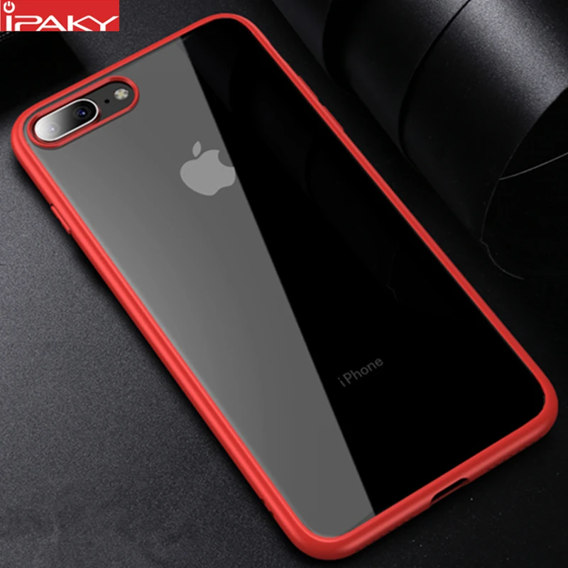 

for iPhone 8 Case IPAKY for iPhone XS MAX Case Simple Transparent Impact Resistant TPU+PC Hybrid for iPhone 8 Plus Case
