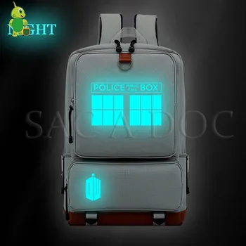 

Doctor Who Luminous Backpacks Police Box Printed Backpack School Bag for Teens Large Laptop Backpack Women Men Casual Travel Bag