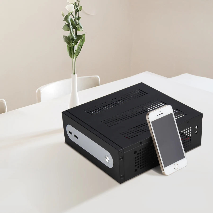 Realan G3 البسيطة ITX PC حالة برج مع 120 w إمدادات الطاقة ، 2.5 HDD 3.5 HDD ، 6 منافذ COM ، الكمبيوتر برج حالة