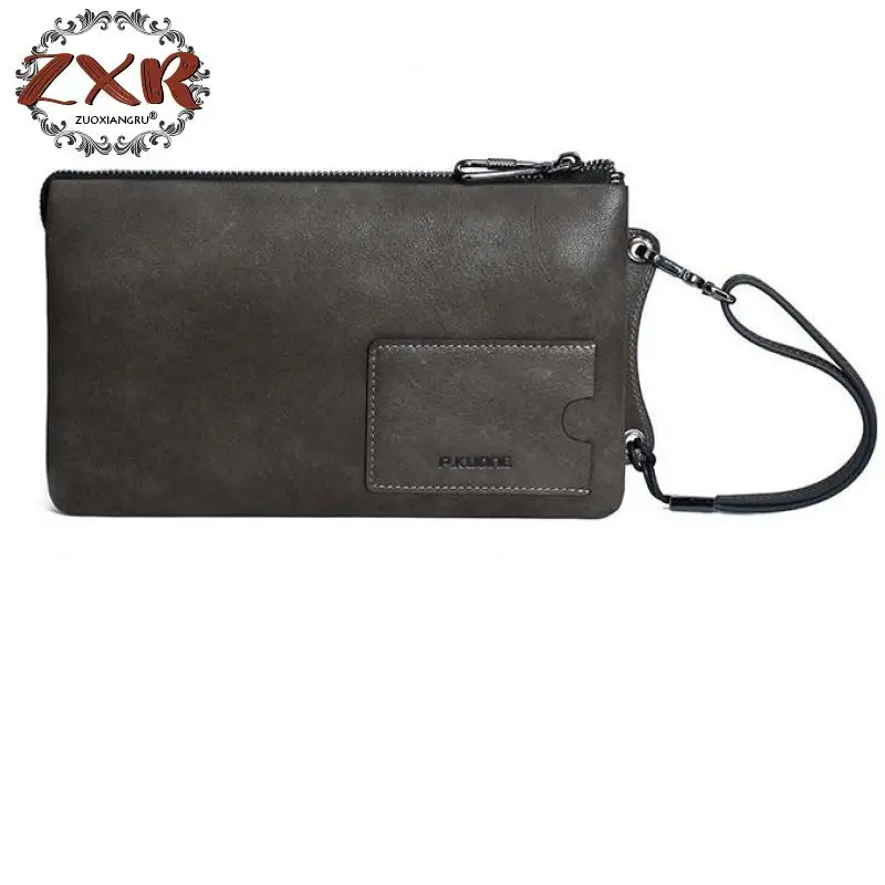 

2018 Europe And The United States New Fashion Men's Handbags Leather Clutch Bag First Layer Of Leather Handbags