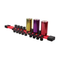 3pcs סט 3pcs / סט זוגי פלסטיק תעשייתי יוניברסל צדדית ארגוני מחזיק Rail השרוול Socket 1/4 3/8 1/2 (4)