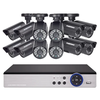 

DEFEWAY HD 1080N P2P 16 Channel CCTV System Video Surveillance DVR KIT 12PCS Outdoor IR Night Vision 1.0 MP CCTV System