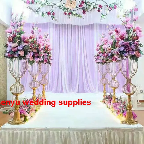 Luxury Wedding Centerpiece Metal Flower Arch Stand For Wedding Decor Flower Backdrop Gold