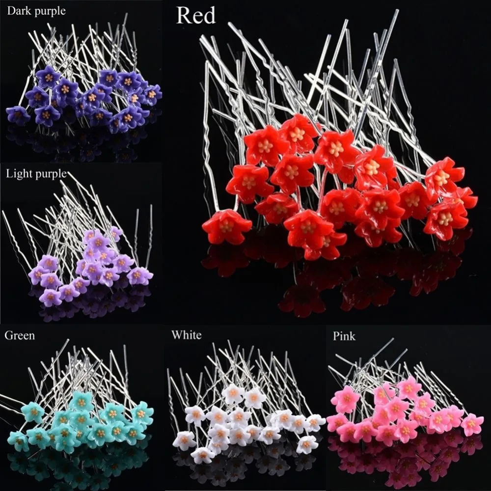 10 шт. модные стильные Цветочные заколки для волос u-образные заколки для волос свадебные головные уборы 255997