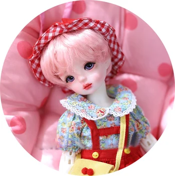 

BJD doll hair wigs Cherry pink Imitation mohair short wigs for 1/3 BJD DD SD MSD MDD YOSD doll wigs