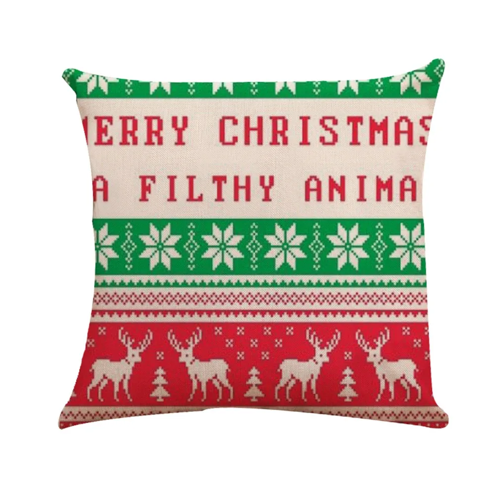 Рождественская хлопковая льняная наволочка, наволочка, рождественские декоративные подушки для Диванный домашний декор
