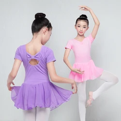 Children Long/Short Sleeve Ballet Leotard Girls Kids Cotton Dance Training Dress Chiffon Skirted Leotard Children Long/Short Sleeve Ballet Leotard Girls Kids Cotton Dance Training Dress Chiffon Skirted Leotard