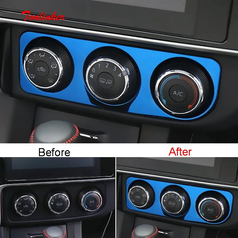 

Tonlinker Interior Air Panel Cover Case Stickers for Toyota Corolla 2017-19 Car Styling 1 PCS Stainless steel Cover stickers