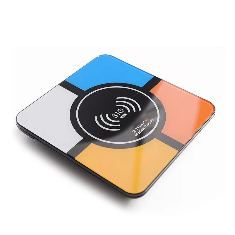 

S10 Plus Android 8.1 Smart TV Box with Wireless charging RK3328 4GB+32GB 2.4GHz Wifi 100M LAN 4K H.265 USB3.0 pk h96 Set top box
