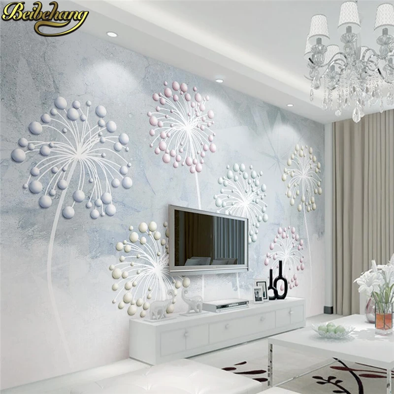 beibehang large 3d mural wallpaper for living room tv background wall paper roll Planta diamonds flowers wallpaper for wall 3d электрокамин planta