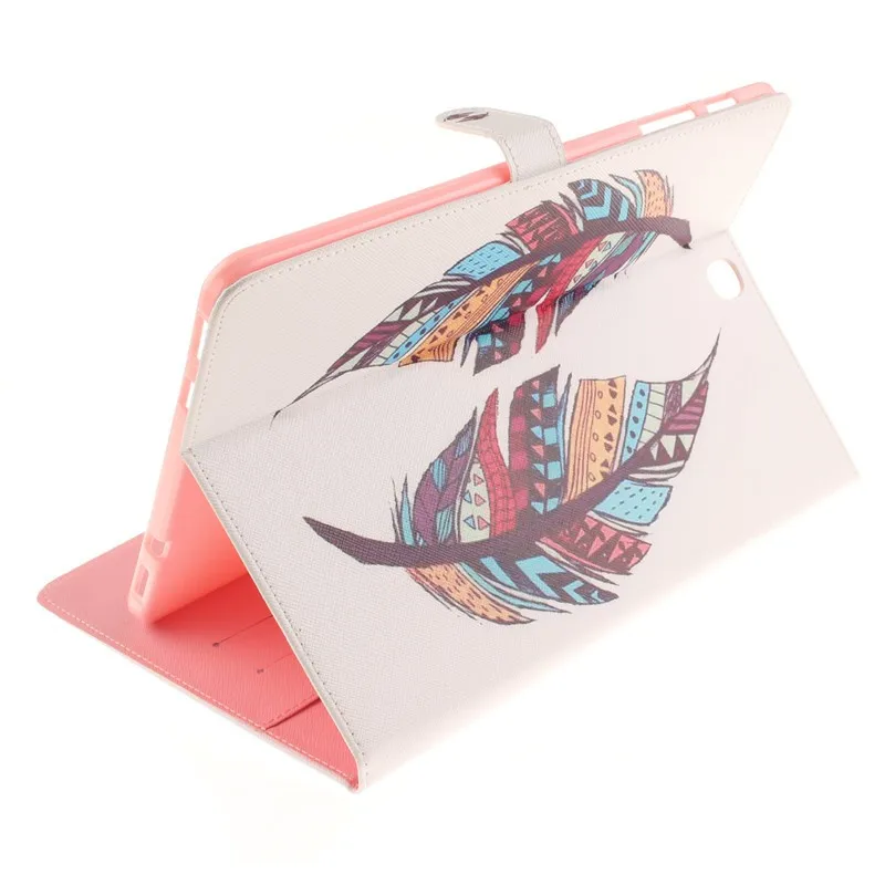 Luxury 2 Leavies PU Leather Stand Flip Case for Samsung Galaxy Tab S2 9.7 Case T810 T815 Wallet  Case Tablet Cover Back Silicon (48)