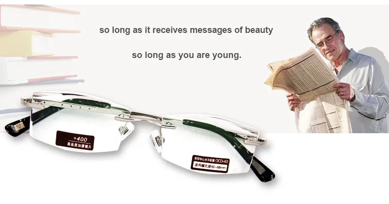 Новое поступление мужские черные обрезные алмазные металлические гафы высокого качества Дизайнерские очки для чтения