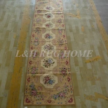 2,5 'x10' бегун ручной работы цветочный Английский сад синие розы шерстяной вышитый ковер