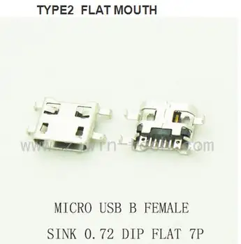 

10PCS 7Pin Micro USB connector Phone Tail Charging Socket B type Female Jack PCB Board Sink 0.72 DIP Flat Mouth