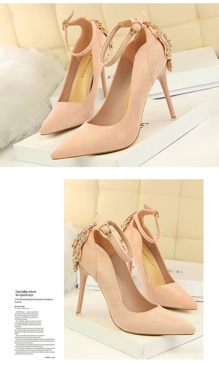 Pointed Pumps Women Shoes 10.5CM Thin Heels