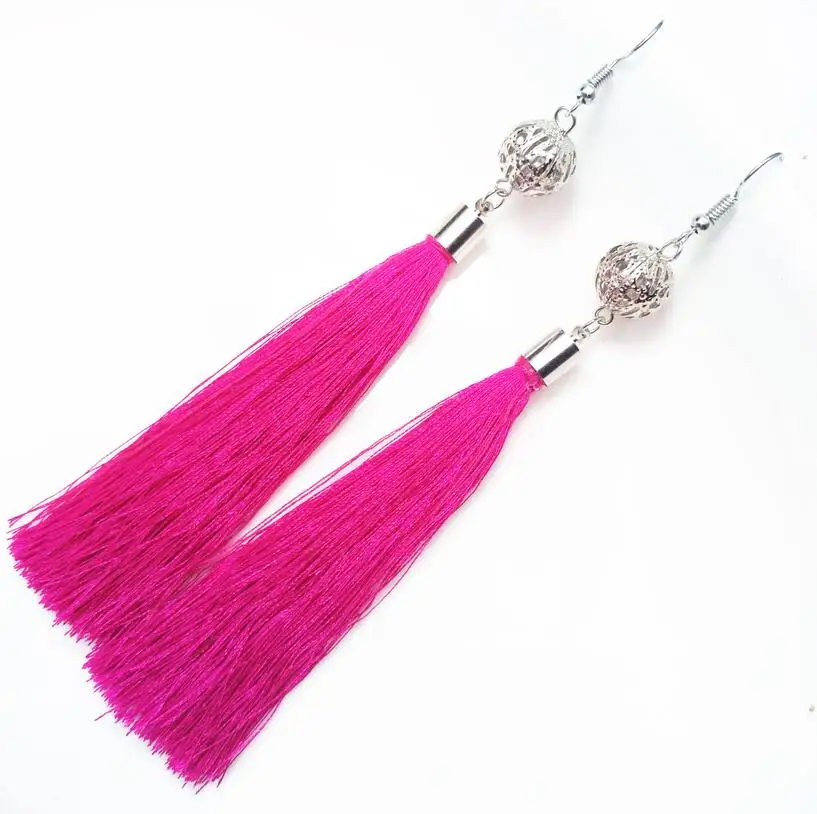 

Tassel Drop Round Earrings For Woman Love Hollow White Color Ball Dangle Earrings For Women Gifts