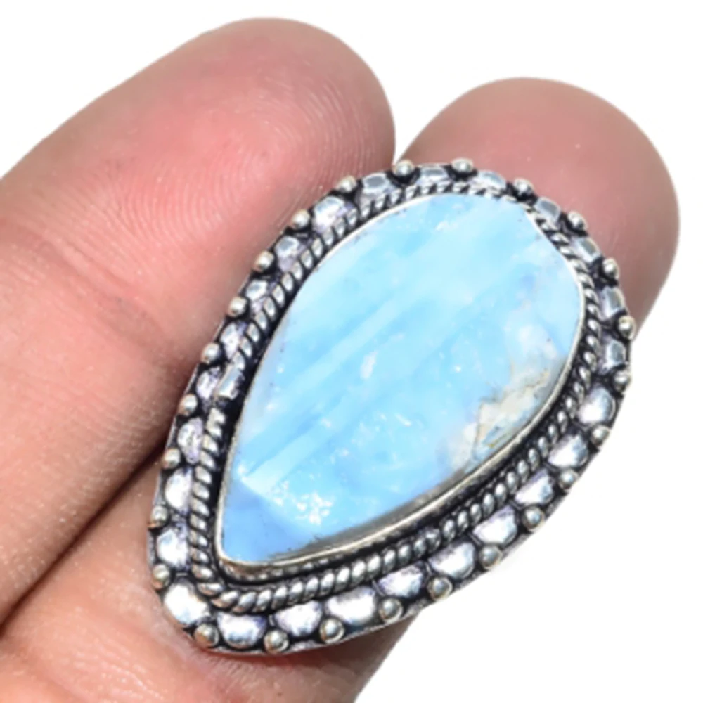 

Owyhee Opal Ring Silver Overlay over Copper, USA Size8.5,R5136