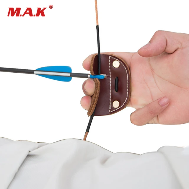 US $5.12 Cow Leather Finger Protection Guard Archery Hunting Targeting Recurve Bow Protect Glove Outdoor Sho