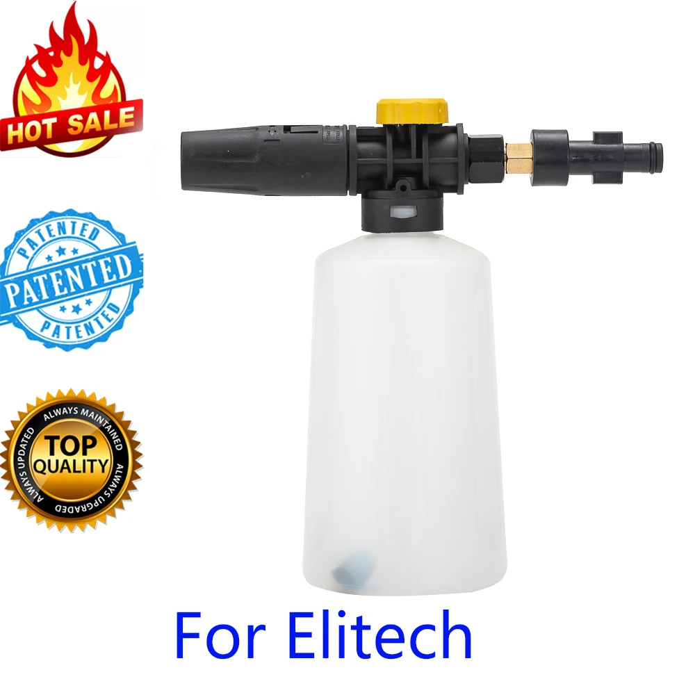 For Elitech High Pressure Washer Snow foam lance/ foam gun cannon/ Adjustable Chemicals Foam Nozzle/ High Pressure Soap Foamer