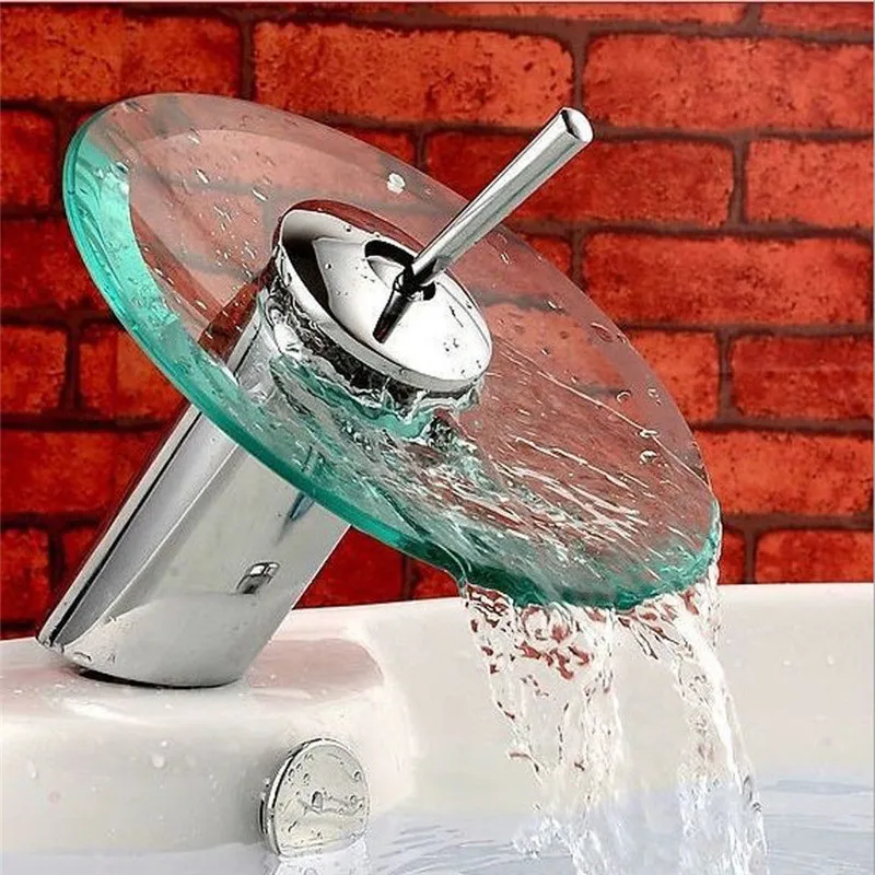 Bathroom waterfall Faucet Chrome Finish Basin Sink Faucet Mixer Tap