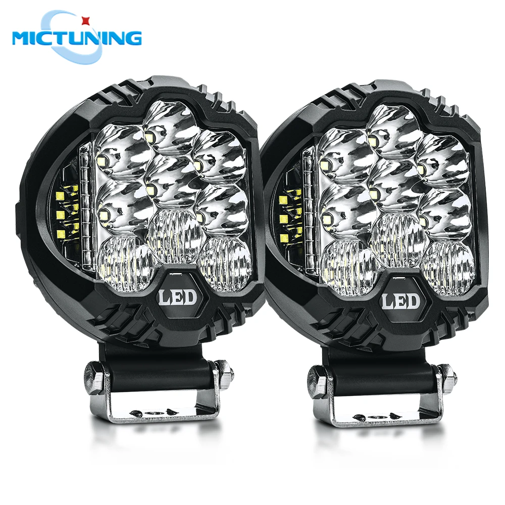 

MICTUNING Auto Side Shooter LED Pods Car LED Work Light Bar Dual Side Shooter Led Cube Offroad Boat Combo Beam Driving Fog Lamps