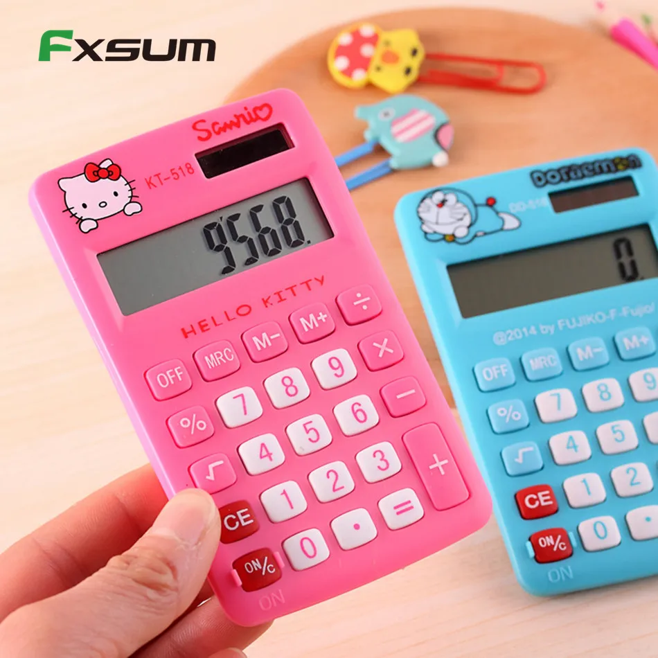 

Cartoon Hello Kitty Mini Calculator Portable for Student Handheld Stationery Pocket Calculator