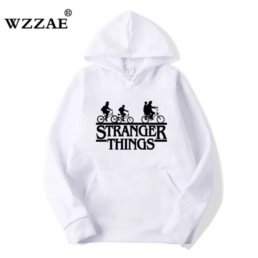 

2018 Trendy Faces Stranger Things Hooded Mens Hoodies and Sweatshirts Oversized for Autumn with Hip Hop Winter Hoodies Men Brand