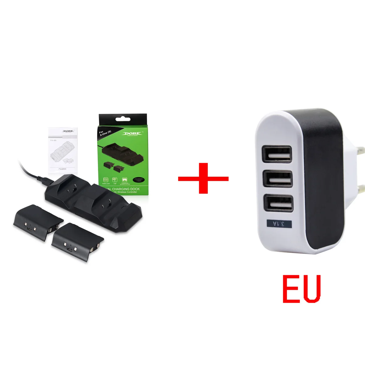 

EU US UK AU Suitable for Xbox One Universal Dual Charging Dock Controller Charger with 3-Port Charging Socket